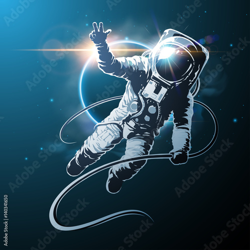 Fotomural astronaut in space illustration
