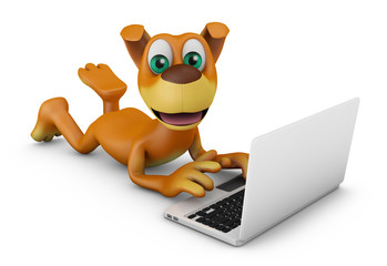 Dog with a laptop