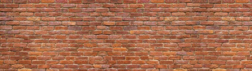 Wall Mural - panorama brick wall, a broad band of the surface of masonry