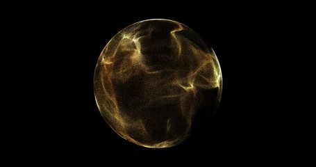 Wall Mural - abstract 4k motion background explosion with particles and sphere. atom science technology,energy ci