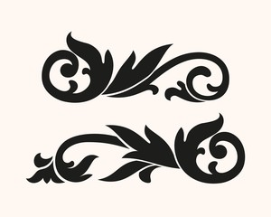 Vector baroque silhouette vignette