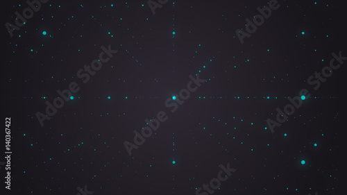 Plakat Abstrakcyjne tło. Matryca świecących gwiazd z iluzją głębi. Streszczenie futurystyczny tło