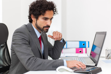 Wall Mural - Businessman accounting in his office