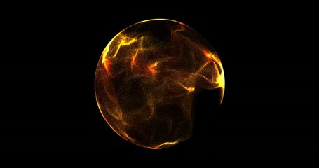 Wall Mural - abstract 4k motion background explosion with particles and sphere. atom science technology,energy ci