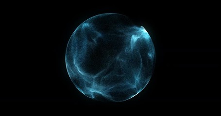 Wall Mural - abstract 4k motion background explosion with particles and sphere. atom science technology,energy ci