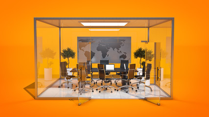 Wall Mural - office panorama. 3d rendering