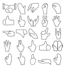 Hand collection set  hand drawn vector line art  illustration