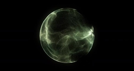 Wall Mural - abstract 4k motion background explosion with particles and sphere. atom science technology,energy ci