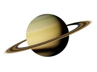 Wall Mural - saturn, isolated on white background, 3d illustration
