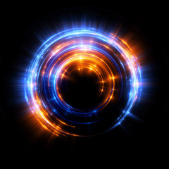 abstract neon background. luminous swirling. glowing spiral cover. black elegant. halo around. power