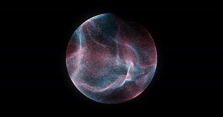 Wall Mural - abstract 4k motion background explosion with particles and sphere. atom science technology,energy ci
