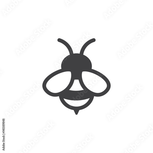 Fotomural bee icon on the white background