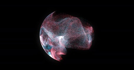 Wall Mural - abstract 4k motion background loop with particles and sphere. atom science technology,energy circle 