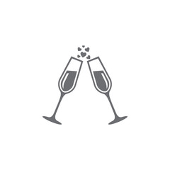 champagne glasses icon. Vector illustration