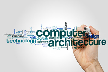 Wall Mural - Computer architecture word cloud