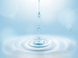 Water Drop falling making droplet splash and waves clean and fresh symbol.