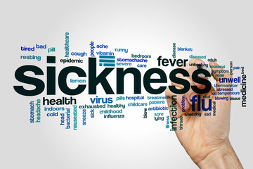 Wall Mural - Sickness word cloud concept