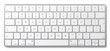 Modern aluminum computer keyboard isolated on white background. 3d illustration.