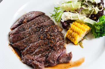 Canvas Print - Steak and salad