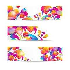 Wall Mural - abstract web banners with colorful arc-drop.