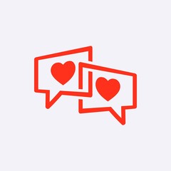 Speech Bubbles Icon. chat love pictogram stock vector illustration