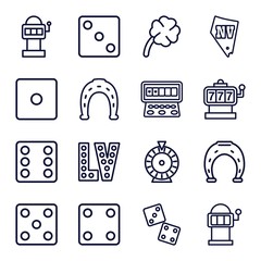 Poster - Set of 16 lucky outline icons