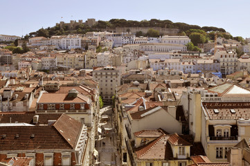 Poster - panoramic view over the old town in lisbon, portugal