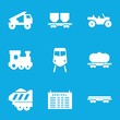 Set of 9 train filled icons