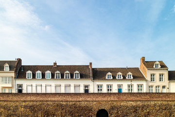 Wall Mural - Ancient white houses in the Dutch city of Maastricht