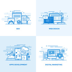 Wall Mural - flat line designed concepts
