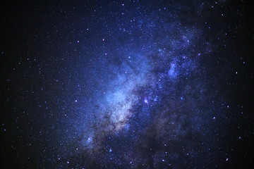 Wall Mural - close-up of milky way galaxy with stars and space dust in the universe, long exposure photograph, wi