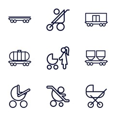 Canvas Print - Set of 9 carriage outline icons