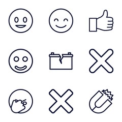 Set of 9 positive outline icons