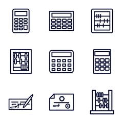 Wall Mural - Set of 9 accounting outline icons