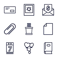 Poster - Set of 9 paper outline icons