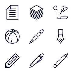 Poster - Set of 9 pen outline icons