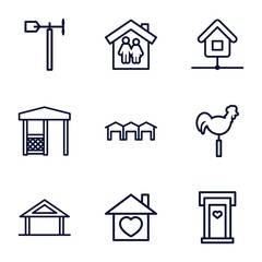 Wall Mural - set of 9 roof outline icons