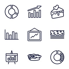 Set of 9 pie outline icons