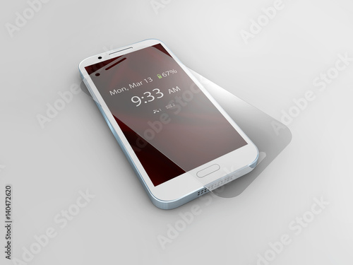 Screen Protector Film Or Glass Cover Isolated On Grey Background Mobile Accessory 3d Illustration Buy This Stock Illustration And Explore Similar Illustrations At Adobe Stock Adobe Stock
