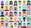 Portraits of different people, vector illustration