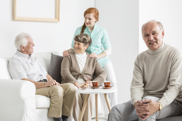 Canvas Print - Older people in nursing home