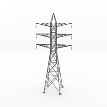 Power Transmission Tower. 3D Rendering Illustration.