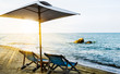 Beach chair and sun beam