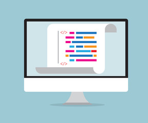 Wall Mural - computer coding, programming concept