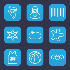 Poster - Set of 9 outline grunge icons