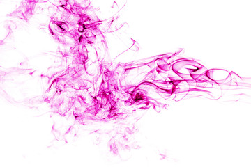 Wall Mural - pink smoke on white background. abstract art