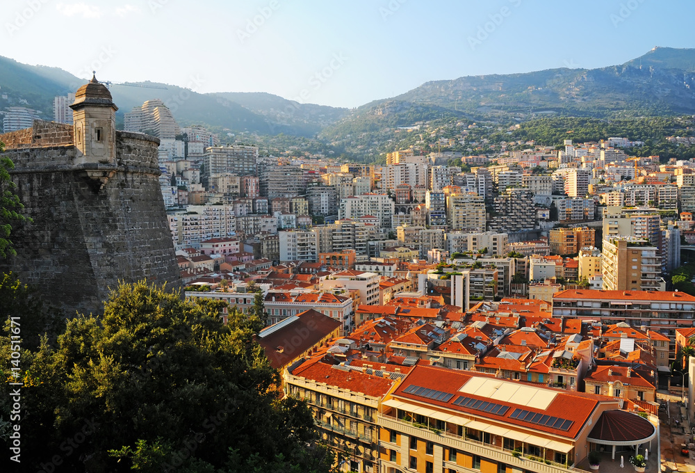 Obraz na płótnie Panorama view on Le Condamine district in Monaco w salonie