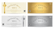 Elegant gift voucher or gift card in gold and silver tone