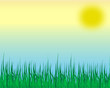 grass illustrator vector with sun
