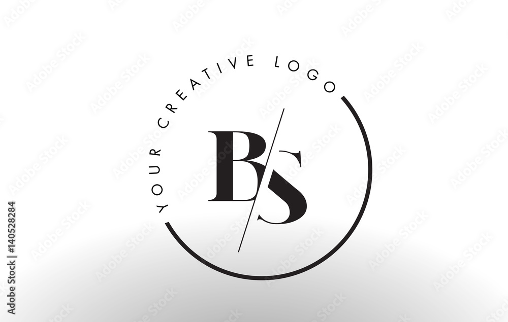 BS Serif Letter Logo Design with Creative Intersected Cut. Stock Vector ...